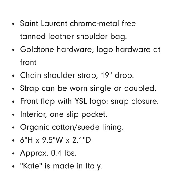 NWOT YSL Medium Kate Bag - Picture 17 of 17